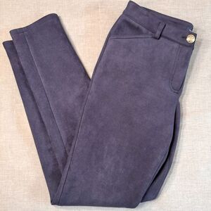 Tommy Hilfiger Faux Suede Berkeley Ankle Pants Womens 2 Navy Blue Stretch Preppy